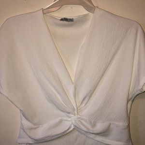 Zara cropped white top